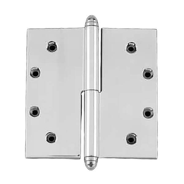 Chrome Plated Extruded Brass Right Lift Off Door Hinges 5" L Square